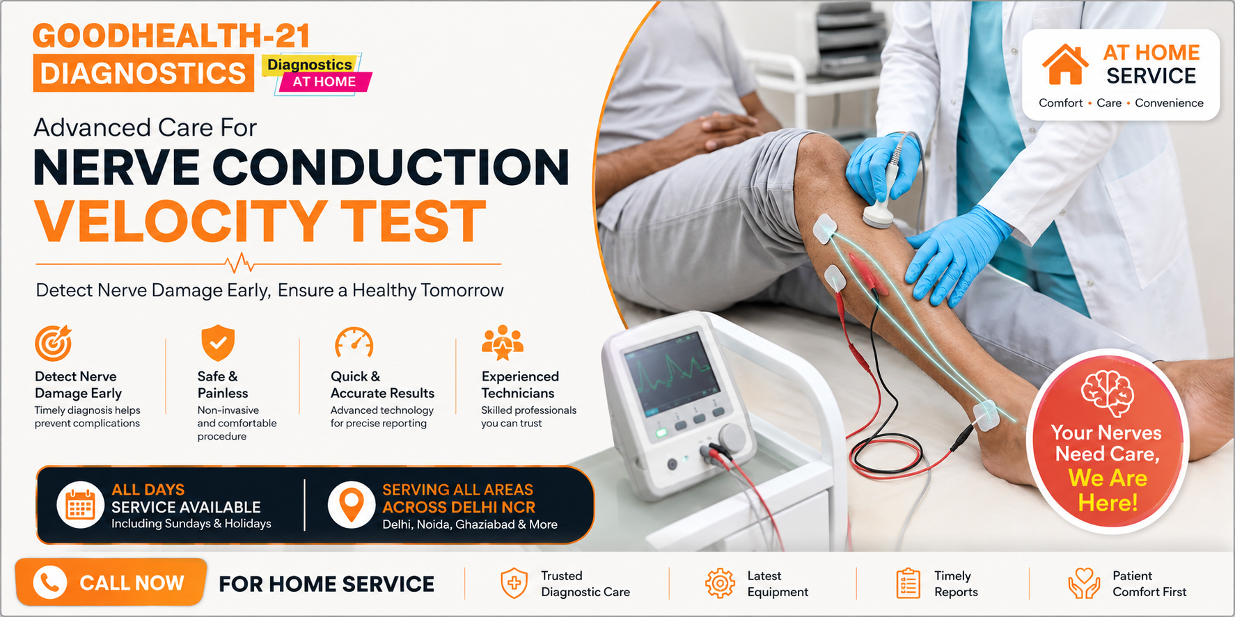 NCV test for numbness in hands and legs in Delhi at Goodhealth21 Diagnostics