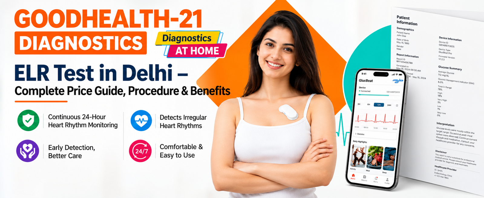 ELR Test in Delhi with at-home heart rhythm monitoring by GoodHealth-21 Diagnostics.
