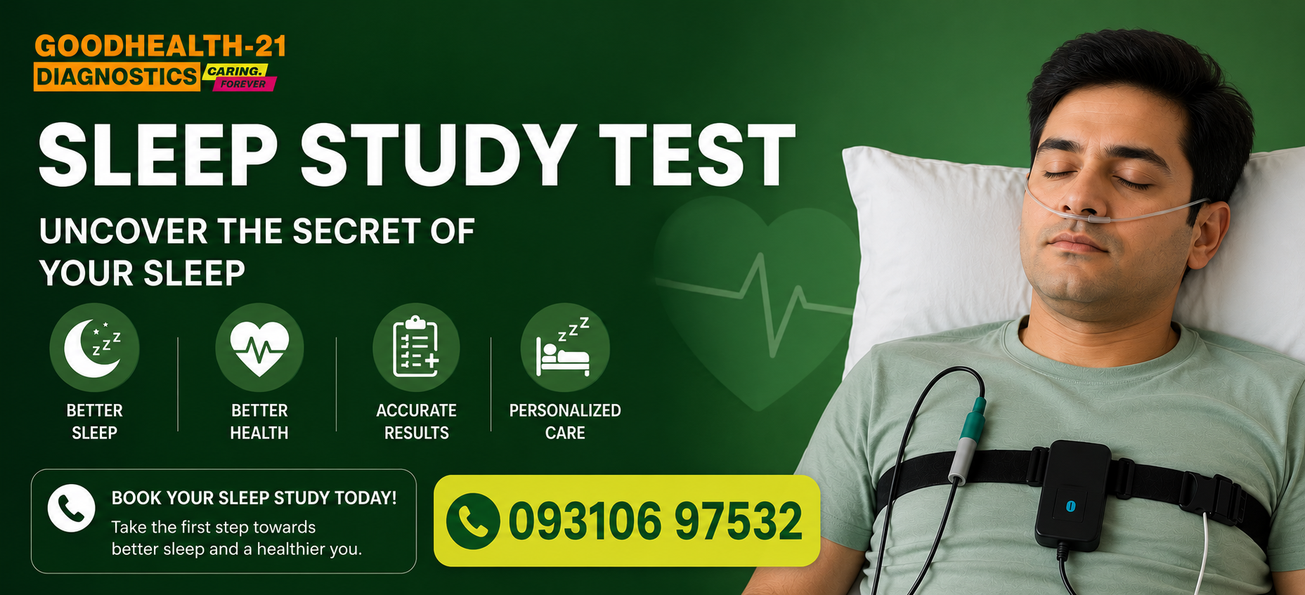 Advanced Home Polysomnography (PSG) Test in West Delhi performed by certified technicians.