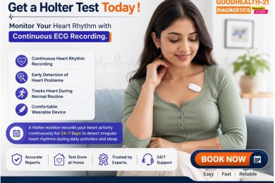 Book Holter Test at Home in Delhi with professional 24-hour heart rhythm monitoring and doorstep cardiac diagnostic services by Goodhealth21 Diagnostics.