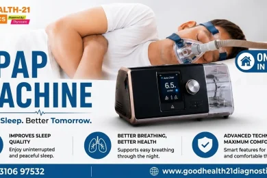 CPAP Machine on Rent in Delhi by GoodHealth21 Diagnostics for sleep apnea therapy with home delivery, advanced technology, and comfortable breathing support.